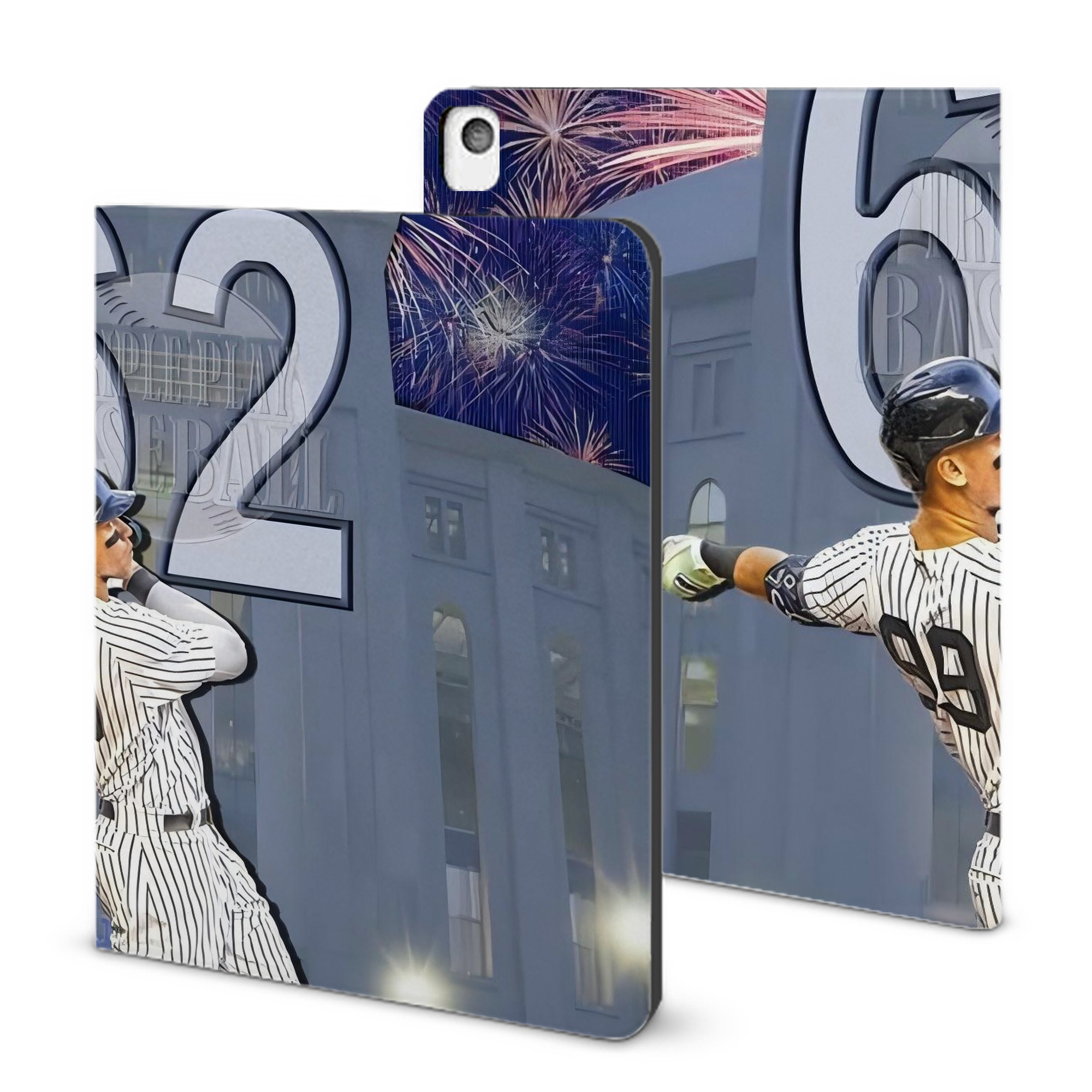 Aaron Judge 62 Home Runs Record IPad Book-Style Case With Pencil Slot – Slim PU & TPU Cover – Full Protection, Precise Fit, Water & Scratch Resistant